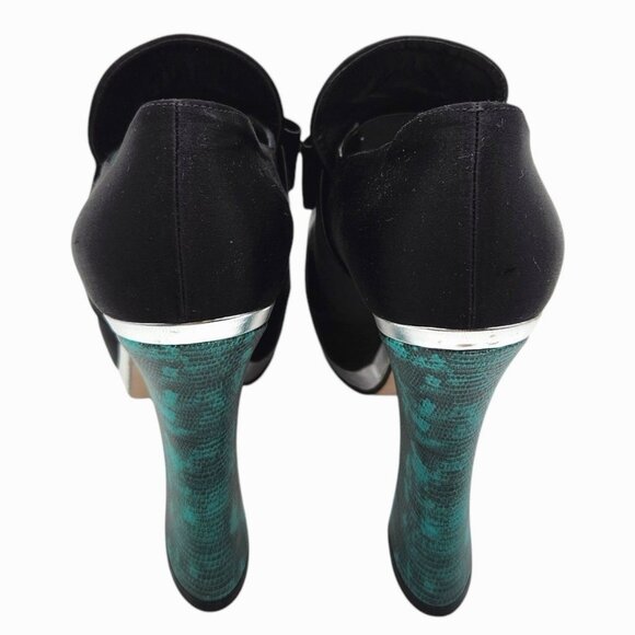 Archival MIU MIU Runway 2012 Club Shoes Bow Front Platform Booties 37.5 7.5 VTG - Picture 8 of 13